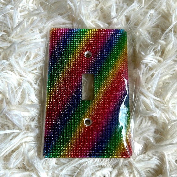 Rhinestone jeweled rainbow switch plate NEW‎ bright and sparkly - Picture 2 of 4